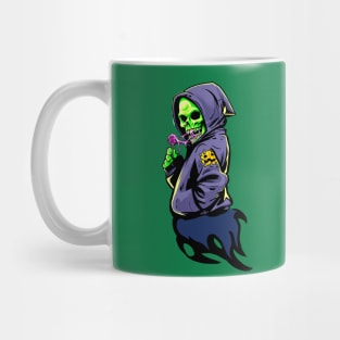 The Sweet Reaper: Spectral Love for Pink Lollipop Mug